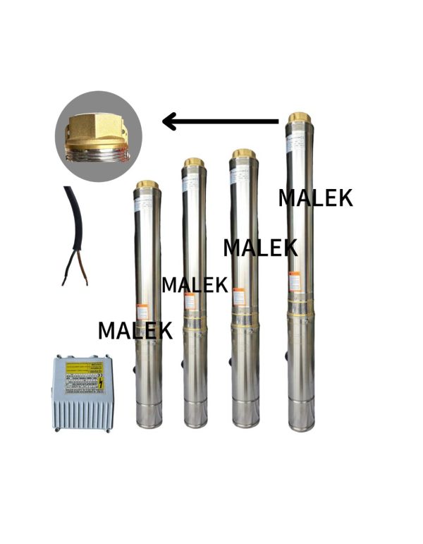 ปั๊มบาดาลบ่อ 4" MALEK 4MSL8/5-0.55KW/C พร้อมกล่องคอนโทรล
